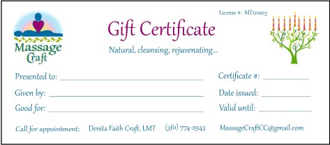 Menorah gift cert